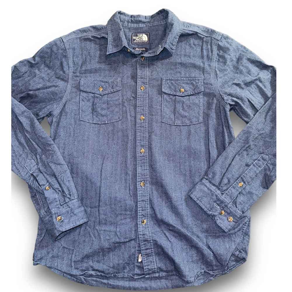 The‎ North Face Flannel Denim Blue - Size Large